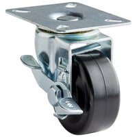Avantco 17811532 3" Swivel Plate Caster with Brake for DLC, PT, UC, WT, UBB, and UDD Series