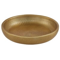 American Metalcraft ADSEAG14 14" Round Gold Double Wall Hammered Aluminum Seafood Tray