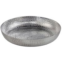 American Metalcraft ASEAS14 14" Round Silver Hammered Aluminum Seafood Tray