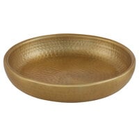 American Metalcraft ADSEAG12 12" Round Gold Double Wall Hammered Aluminum Seafood Tray