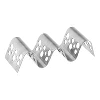 Tablecraft TRSP23 Stamped Circles Stainless Steel Taco Holder with 2 or 3 Compartments - 5 1/2" x 2 1/4" x 1 1/12"