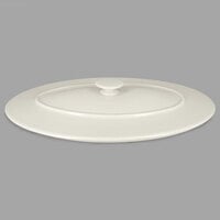 RAK Porcelain CFOD44WHLD Chef's Fusion 14 5/8" Sand White Oval Porcelain Lid - 3/Case
