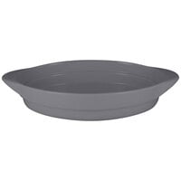 RAK Porcelain CFOD37GYBD Chef's Fusion 11 13/16" Stone Gray Oval Serving Dish - 3/Case