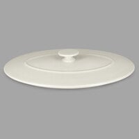 RAK Porcelain CFOD31WHLD Chef's Fusion 10 1/4" Sand White Oval Porcelain Lid - 3/Case