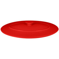 RAK Porcelain CFOD37BRLD Chef's Fusion 12 3/16" Ember Red Oval Porcelain Lid - 3/Case