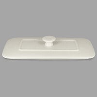 RAK Porcelain CFRT20WHLD Chef's Fusion 7 7/8" Sand White Rectangular Porcelain Tureen Lid - 3/Case