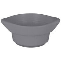 RAK Porcelain CFRD10GYBD Chef's Fusion 7.3 oz. Stone Gray Round Porcelain Cocotte   - 12/Case