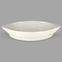 RAK Porcelain CFOD37WHBD Chef's Fusion 11 13/16" Sand White Oval Serving Dish - 3/Case