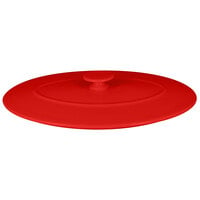 RAK Porcelain CFOD31BRLD Chef's Fusion 10 1/4" Ember Red Oval Porcelain Lid - 3/Case