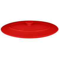 RAK Porcelain CFOD44BRLD Chef's Fusion 14 5/8" Ember Red Oval Porcelain Lid - 3/Case