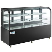 Avantco BC-72-HC 72 inch Curved Glass Black Refrigerated Bakery Display Case