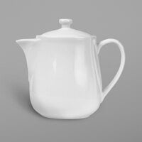 Libbey POT-13 16 oz. Ultra Bright White Porcelain Teapot with Lid - 12/Case