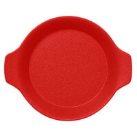 RAK Porcelain NFOPRD16BR Neo Fusion 8 7/16" x 7 1/8" Ember Red Porcelain Dish with Handles - 12/Case