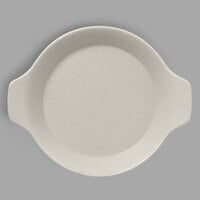 RAK Porcelain NFOPRD16WH Neo Fusion 8 7/16" x 7 1/8" Sand White Porcelain Dish with Handles - 12/Case