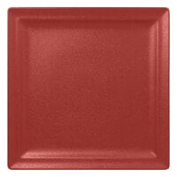 RAK Porcelain NFCLSP30DR Neo Fusion 11 13/16" Magma Dark Red Porcelain Square Flat Plate - 6/Case