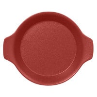 RAK Porcelain NFOPRD16DR Neo Fusion 8 7/16" x 7 1/8" Magma Dark Red Porcelain Dish with Handles - 12/Case