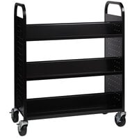 Hirsh Industries 21786 38" x 18" x 46 1/4" Black 6-Shelf Book Cart