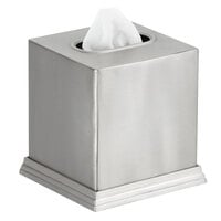 Focus Hospitality Pewter Veil Collection Brushed Stainless Steel Square Tissue Box Cover