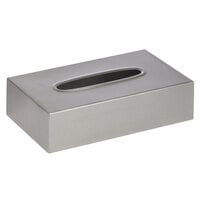 Focus Hospitality Premier / Pewter Veil Collection Brushed Stainless Steel Flat Tissue Box Cover
