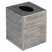 Focus Hospitality Parker Collection Hand-Painted Brushed Metal Finish Square Tissue Box Cover