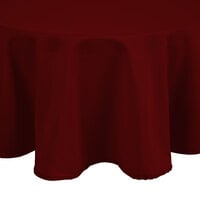 Intedge Round Burgundy 100% Polyester Hemmed Cloth Table Cover