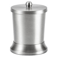 Focus Hospitality Pewter Veil Collection Brushed Stainless Steel Round Cotton Storage Container with Lid