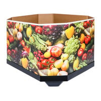 Marco Company Octagonal Corrugated Cardboard Orchard Bin Wall with Produce Graphic - 47" x 40" x 28"