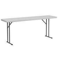 Flash Furniture DAD-YCZ-180-GW-GG 18" x 72" Rectangular Granite White Lightweight Plastic Folding Training Table