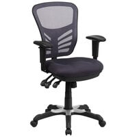 Flash Furniture HL-0001-DK-GY-GG Mid-Back Dark Gray Mesh Office Chair with Triple Paddle Control and Infinite-Locking Back Angle