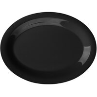 GET OP-120-BK 12" x 9" Black Elegance Oval Black Platter - 12/Case