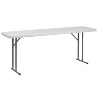 Flash Furniture RB-1872-GG 18" x 72" Rectangular Granite White Plastic Folding Training Table
