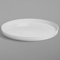 American Metalcraft BL12W Del Mar 12" Round White Plastic Stackable Serving Tray / Lid