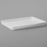 American Metalcraft BL11W Del Mar 11" x 8" Rectangular White Plastic Stackable Serving Tray / Lid