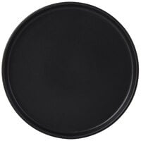 Tuxton VBAS082 TuxTrendz Zion Matte Black 8 1/4 inch Straight-Sided China Plate - 24/Case