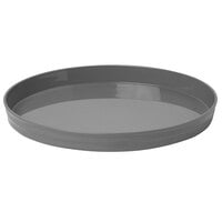 American Metalcraft BL10G Del Mar 10" Round Gray Plastic Stackable Serving Tray / Lid