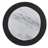 American Metalcraft MWR12 12" Round White Marble / Black Slate Two-Tone Melamine Serving Platter