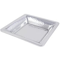 Bon Chef 9322H Cold Wave 11 7/8" Square Hammered Finish Double Wall Stainless Steel Platter