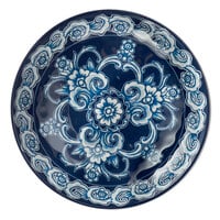 American Metalcraft BLUP5 Isabella 6 oz. Round Blue / White Floral Melamine Coupe Bowl