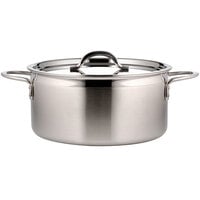 Bon Chef 60303-2TONESS Classic Country French Collection 5.7 Qt. Two-Tone Stainless Steel Sauce Pot with Cover