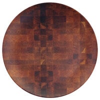 Elite Global Solutions ECO1111R-CK Checkered 11" Round Bamboo / Melamine Plate - 6/Case