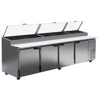 Beverage-Air DP119HC-CL 119" 4 Door Clear Lid Refrigerated Pizza Prep Table