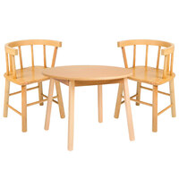 Whitney Brothers WB0180 28" Round 21" High Wood Children's Table with 2 Bentwood Back Chairs