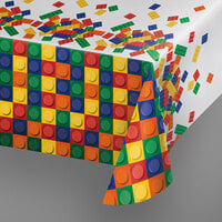 Creative Converting 315252 54" x 102" Block Party Plastic Tablecloth - 6/Case