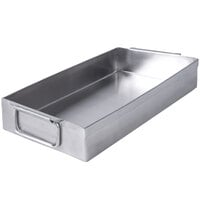 Elite Global Solutions SS6152 15" x 6" x 2" Rectangular Stainless Steel Food Pan Tray with Handles