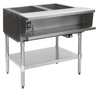 Eagle Group WT2-240 Two Pan Sealed Well Electric Water Bath Steam Table with Galvanized Open Base - 240V