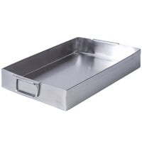 Elite Global Solutions SS9152 15" x 9" x 2" Rectangular Stainless Steel Food Pan Tray with Handles