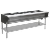 Eagle Group WT5-208 Five Pan Sealed Well Electric Water Bath Steam Table with Galvanized Open Base - 208V