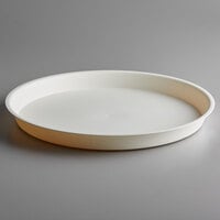 HS Inc. HS1073-WH 16" White Round Crawfish / Oyster Plastic Serving Tray   - 24/Case