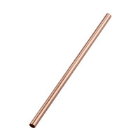 American Metalcraft STWC6 6" Copper Stainless Steel Reusable Straight Straw - 12/Pack