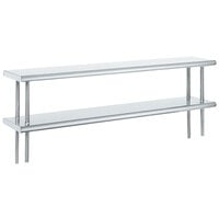 Advance Tabco ODS-15-72 15" x 72" Table Mounted Double Deck Stainless Steel Shelving Unit